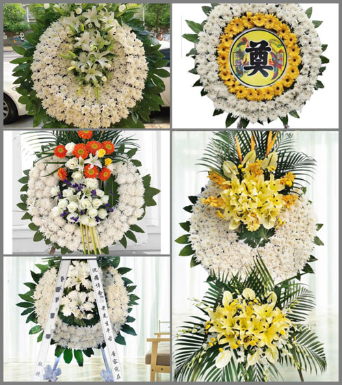 山东青岛莱西市孙受镇后逄家会村花圈速递